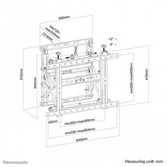 NEOMOUNTS BY NEWSTAR WALL MOUNTED VIDEO WALL MOUNT (POP-OUT/LOCKABLE/PORTRAIT & LANDSCAPE, KICKSTAND)