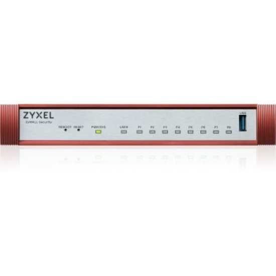 ZYXEL USG FLEX 100 H, 8 GIGABIT USER-DEFINABLE PORTS, 1*USB  WITH 1 YR ENTRY DEFENSE PACK