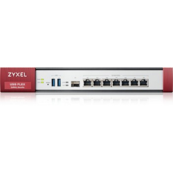 ZYXEL USG FLEX500, 7 GIGABIT USER-DEFINABLE PORTS, 1*SFP, 2* USB (DEVICE ONLY)