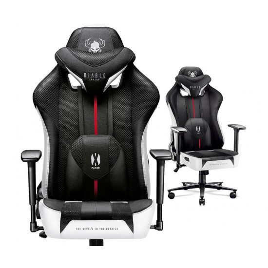 DiabloX-PLAYER 2.0. normal gaming chair white and black