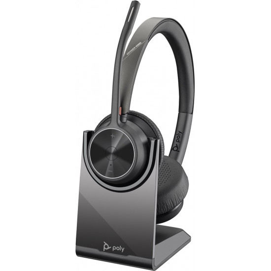 POLY Voyager 4320 UC Stereo USB-A Headset +BT700 USB-A Adapter +Charging Stand