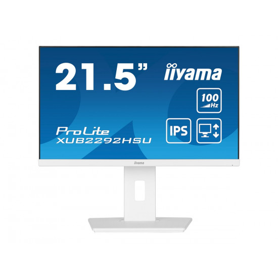 IIYAMA XUB2292HSU-W6 21.5inch ETE IPS FHD 100Hz 250cd/m2 0.4ms MPRT Speakers HDMI DP 4xUSB 3.2 15cm Height Adj. White (P)