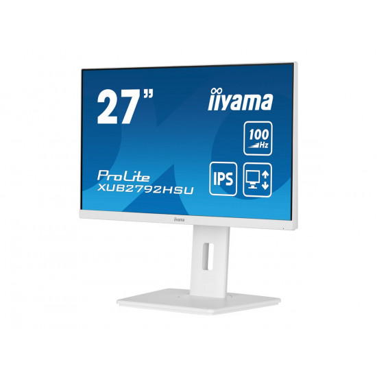 IIYAMA XUB2792HSU-W6 27inch ETE IPS FHD 100Hz 250cd/m2 0.4ms HDMI DP 4xUSB 3.2 FreeSync Speakers 15cm Height Adj. White (P)