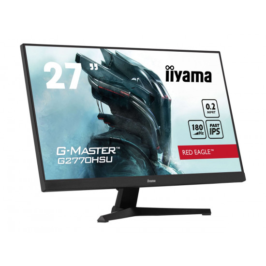 IIYAMA G2770HSU-B6 G-Master Red Eagle 27inch Fast IPS FHD FreeSync Premium 180Hz 300cd/m2 0.2ms HDMI DP 4xUSB Black Speakers (P)