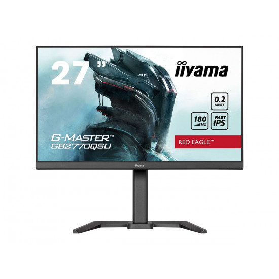 IIYAMA GB2770QSU-B6 G-Master Red Eagle 27inch Fast IPS QHD FreeSync PremiumPro 180Hz 1000:1 400cd/m2 0.2ms HDMI DP 4xUSB Black (P)