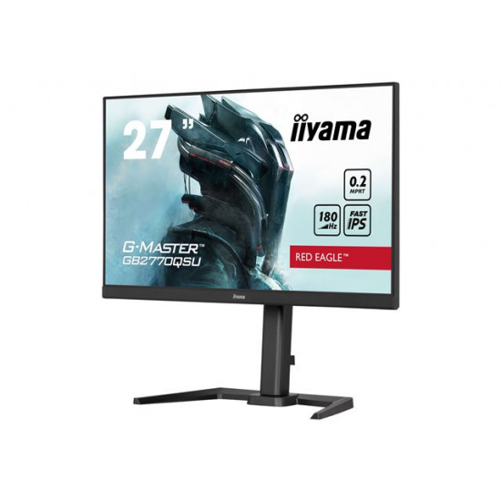 IIYAMA GB2770QSU-B6 G-Master Red Eagle 27inch Fast IPS QHD FreeSync PremiumPro 180Hz 1000:1 400cd/m2 0.2ms HDMI DP 4xUSB Black (P)