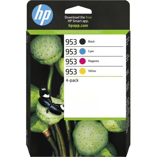 HP 953 - 4 pakker - sort, gul, cyan, m