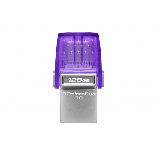 Kingston Technology DataTraveler microDuo 3C USB flash drive 64 GB USB Type-A / USB Type-C 3.2 Gen 1 (3.1 Gen 1) Purple, Stainless steel