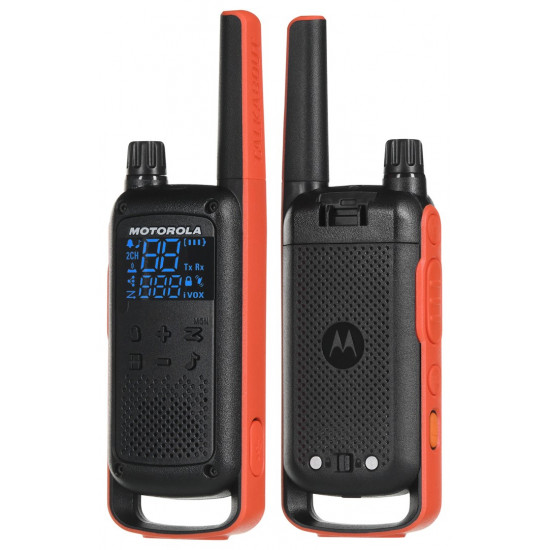 Motorola T82 Twin Pack two-way radio 16 channels Black,Orange