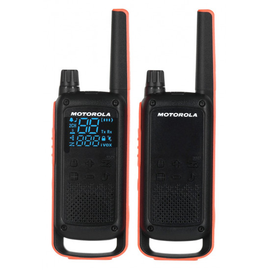 Motorola T82 Twin Pack two-way radio 16 channels Black,Orange