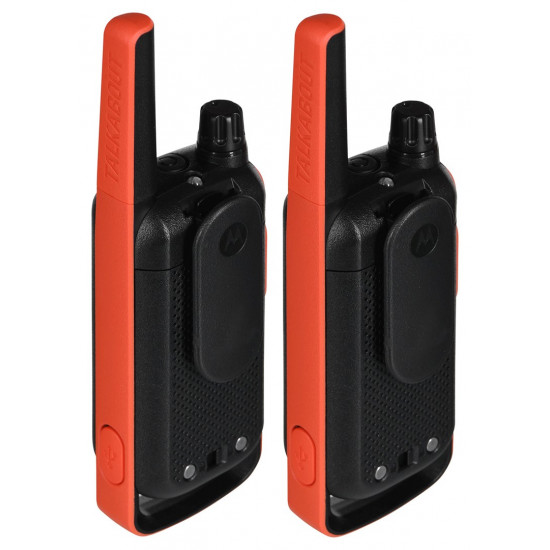 Motorola T82 Twin Pack two-way radio 16 channels Black,Orange