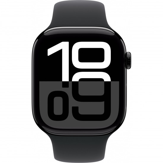 APPLE Watch Series 10 GPS 46mm Jet Black Aluminium Case with Black Sport Band - M/L