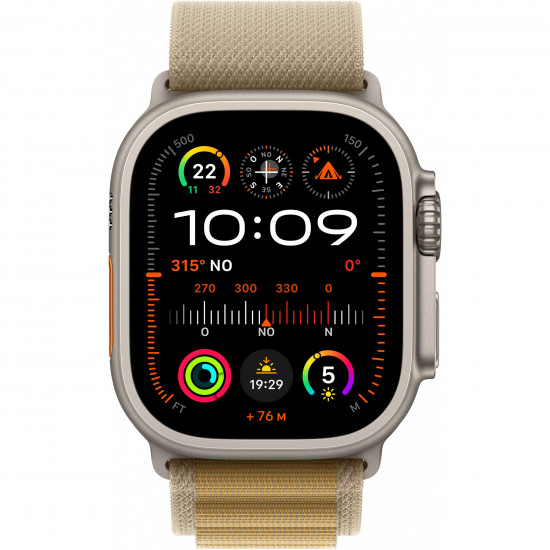 APPLE Watch Ultra 2 GPS + Cellular 49mm Natural Titanium Case with Tan Alpine Loop - Small