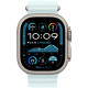 APPLE 49mm Ice Blue Ocean Band Extension - Natural Titanium Finish