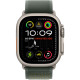 APPLE 49mm Green TrailLoop - S/M - Natural Titanium Finish