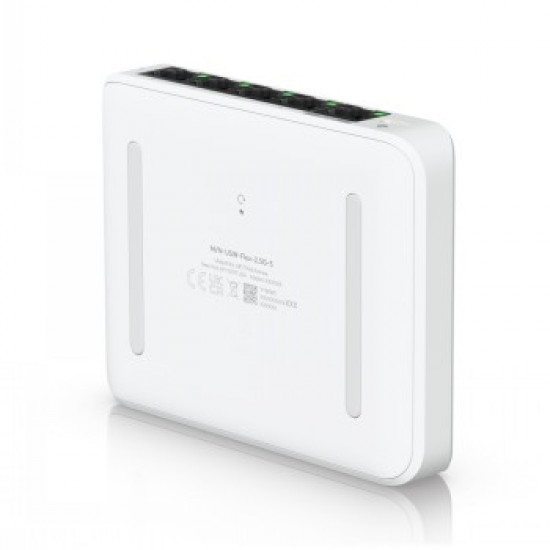 UBIQUITI COMPACT, 5-PORT 2.5G SWITCH THAT CAN BE POWERED WITH POE OR A USB-C ADAPTER.