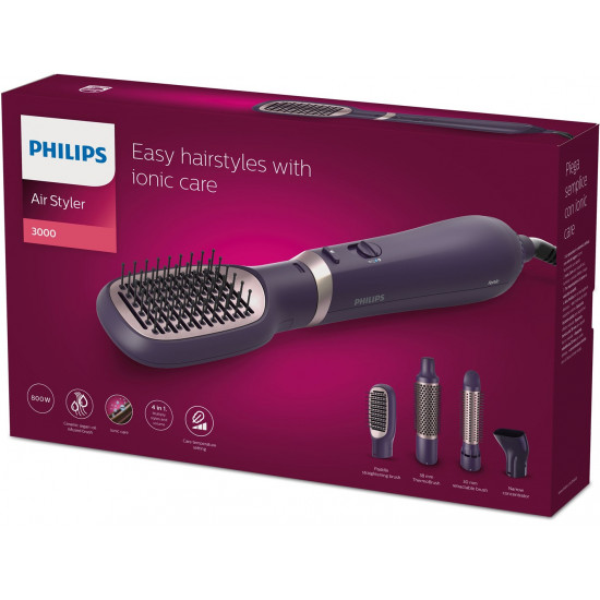 Philips 3000 series BHA313/00 hair styling tool Hot air brush Warm Black 800 W 1.8 m