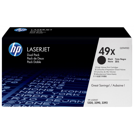 HP 49X toner cartridge 2 pc(s) Original Black