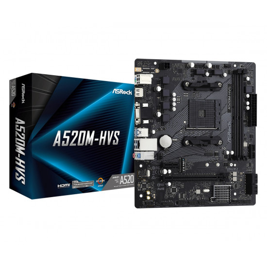 Asrock A520M-HVS AMD A520 Socket AM4 micro ATX