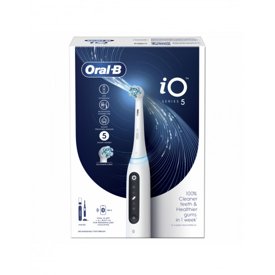 Oral-B | Electric Toothbrush | iO5 | Rechargeable | For adults | Number of brush heads included 1 | Number of teeth brushing modes 5 | Quite White