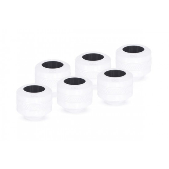 Alphacool Icicle PRO Connector 13mm Hardtube Fitting G1/4, 6-Pack - White