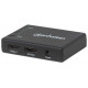 Manhattan HDMI Splitter 4-Port (Compact), 4K@30Hz, Displays output from x1 HDMI source to x4 HD displays (same output to four displays), AC Powered (cable 0.7m), Black, Three Year Warranty, Retail Box