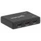 Manhattan HDMI Splitter 4-Port (Compact), 4K@30Hz, Displays output from x1 HDMI source to x4 HD displays (same output to four displays), AC Powered (cable 0.7m), Black, Three Year Warranty, Retail Box