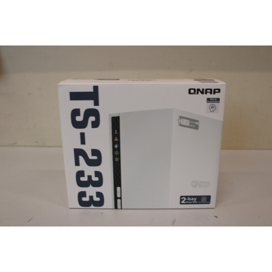 SALE OUT. QNAP 2 bay ARM 4C 2.0GHz , 2 x SATA 6Gb/s 3.5/2.5, 2GB RAM on-board, 1 x GbE , 1 x USB3.2 Gen1 and 2 x USB2.0 | QNAP | 2-Bay ARM | TS-233 | Up to 2 SATA 6Gb/s, 3Gb/s | ARM 4-core | Cortex-A55 | Processor frequency 2.0 GHz | 2 GB | N/A | USED AS DEMO