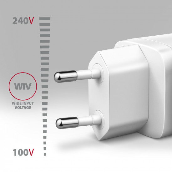 AXAGON Wall Charger 2x port (USB-A+USB-C), 30W | ACU-PQ30W