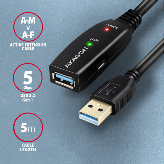 AXAGON Active extension USB 3.2, 5 m | ADR-305