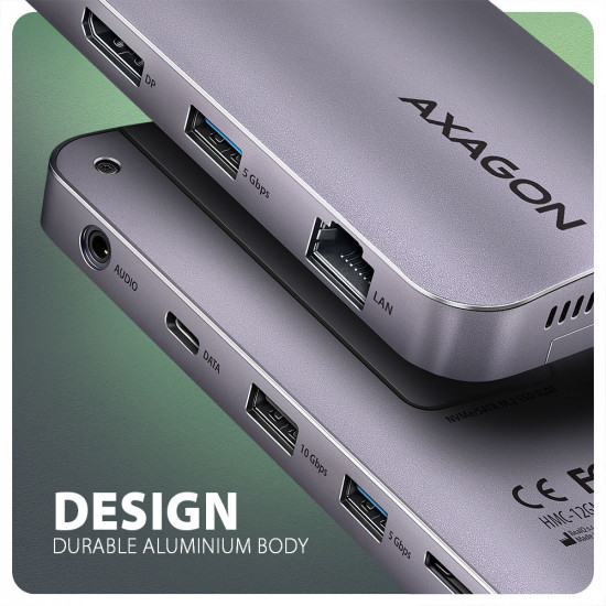 AXAGON USB-C 10Gbps GEN2COMBO 12in1 Hub | HMC-12GM2