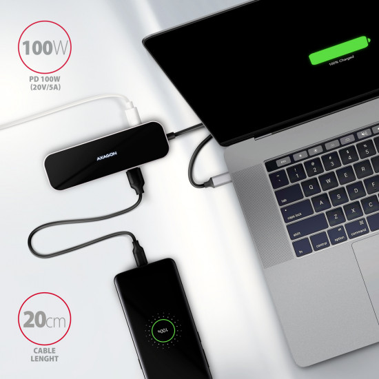 AXAGON SuperSpeed USB-C COMBO 6in1 Hub | HMC-6GL