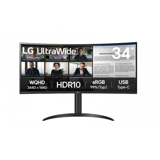 LG 34WR55QK-B | 34  | VA | 21:9 | 100 Hz | 5 ms | 3440 x 1440 pixels | 300 cd/m² | HDMI ports quantity 2 | Warranty 24 month(s)