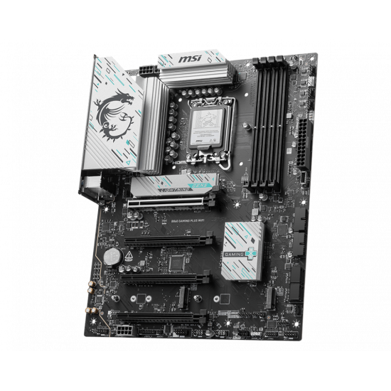 MSI B860 GAMING PLUS WIFI | Processor family Intel | Processor socket LGA1851 | DDR5 | Supported hard disk drive interfaces SATA, M.2 | Number of SATA connectors 4