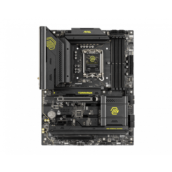 MSI MAG B860 TOMAHAWK WIFI | Processor family Intel | Processor socket LGA1851 | DDR5 | Supported hard disk drive interfaces SATA, M.2 | Number of SATA connectors 4