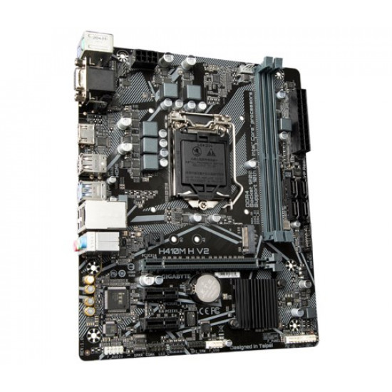 GIGABYTE H410M H V2 Motherboard - Supports Intel Core 10th CPUs, up to 2933MHz DDR4 (OC), 1xPCIe 3.0 M.2, GbE LAN, USB 3.2 Gen 1