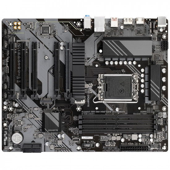 GIGABYTE B760 DS3H Motherboard - Supports Intel Core 14th Gen CPUs, 8+2+1 Phases Digital VRM, up to 7600MHz DDR5 (OC), 2xPCIe 4.0 M.2, GbE LAN, USB 3.2 Gen 2