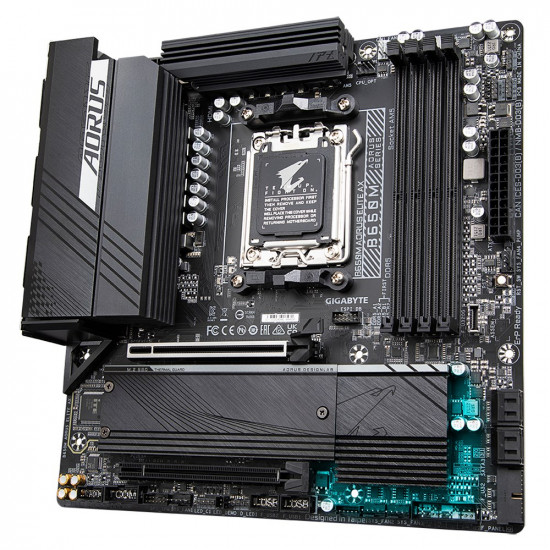 GIGABYTE B650M AORUS ELITE AX Motherboard - AMD Ryzen 9000 Series CPUs, 12+2+1 Phases VRM, up to 8000MHz DDR5 (OC), 1xPCIe 5.0 + 1xPCIe 4.0 M.2, 2.5GbE LAN, WIFI 6E, USB 3.2 Gen 2