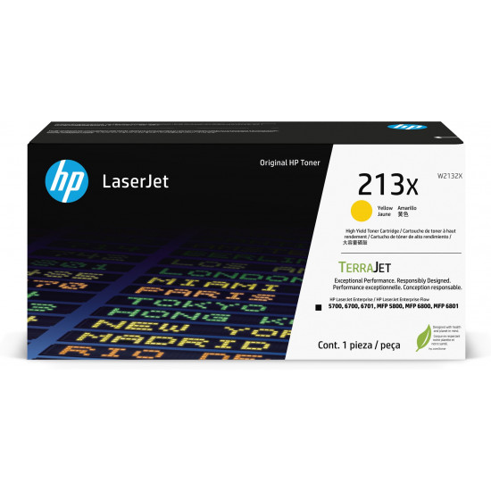 HP 213X High Yield Yellow Original LaserJet Toner Cartridge