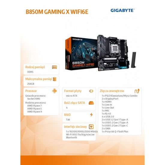 Motherboard B850M GAMING X WIFI6E