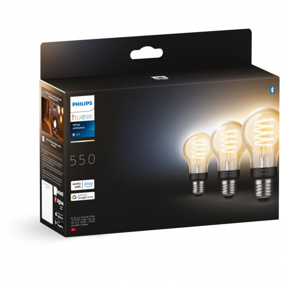 Philips Hue White Ambiance E27 Filament 3erPack