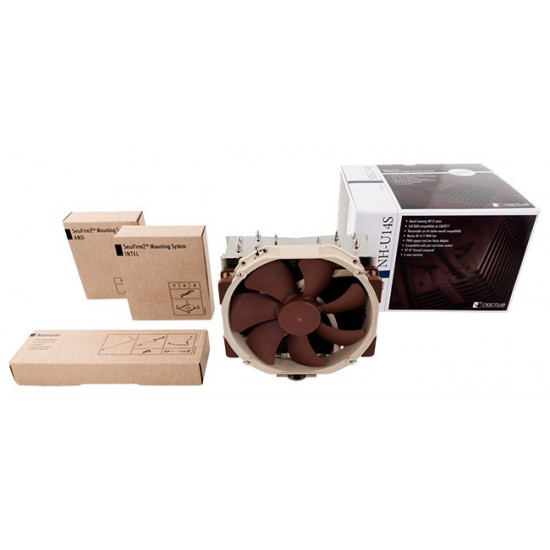 Noctua NH-U14S computer cooling component Processor Cooler 12 cm Brown, Stainless steel