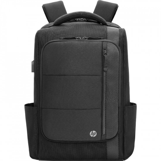 HP Executive 16 Backpack, Water Resistant, Expandable, Cable Pass-through USB-C port – Black, Grey