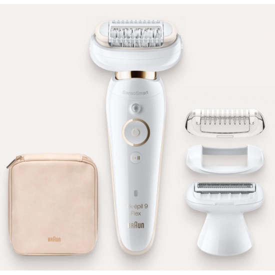 Braun | Epilator | Silk-epil 9 Flex SES9002 | Operating time (max) 40 min | Bulb lifetime (flashes) Not applicable | Number of power levels 2 | Wet & Dry | White/Gold