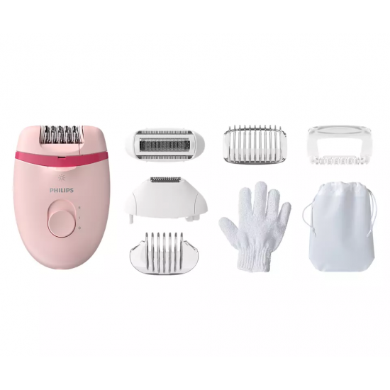 Philips | Corded Compact Epilator | BRE285/00 Satinelle Essential | White/Pink