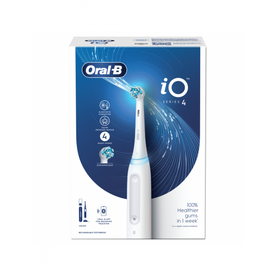 Oral-B | Electric Toothbrush | iO4 | Rechargeable | For adults | Number of brush heads included 1 | Number of teeth brushing modes 4 | Quite White