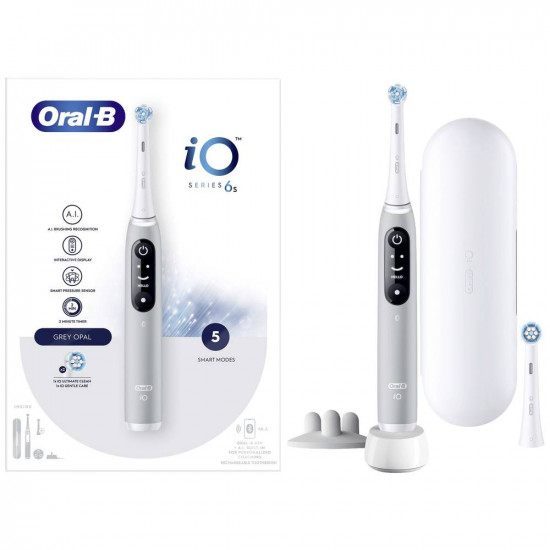 Oral-B Electric Toothbrush | iO6s | Rechargeable | For adults | Number of brush heads included 1 | Number of teeth brushing modes 5 | Grey Opal