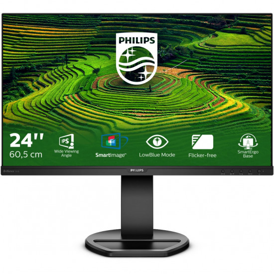 61cm/24'' (1920x1080) Philips B-Line 241B8QJEB 16:9 FHD IPS 5ms 75Hz HDMI DVI VGA DP Speaker Black