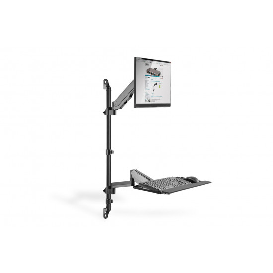 Digitus Flexible wall-mounted Stand/Sit workstation, single monitor