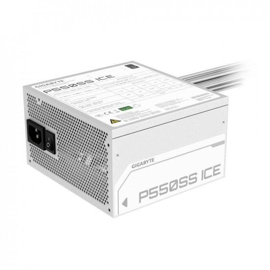 Power Supply|GIGABYTE|GP-P550SS ICE|550 Watts|Efficiency 80 PLUS SILVER|PFC Active|MTBF 100000 hours|GP-P550SSICE